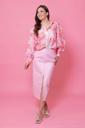 Alana Long Pencil Skirt Baby Pink