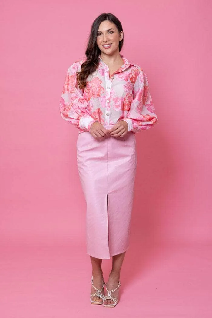 Alana Long Pencil Skirt Baby Pink
