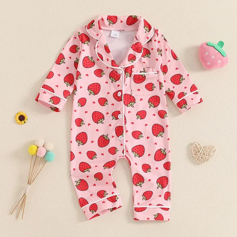 Baby Girl Strawberry & Bow Pyjamas
