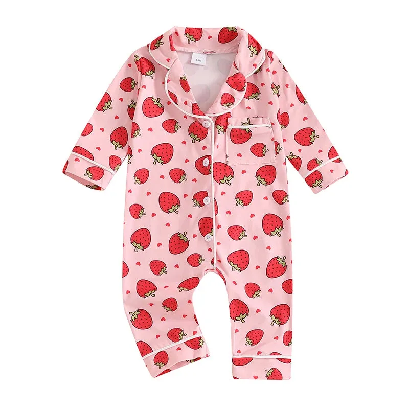 Baby Girl Strawberry & Bow Pyjamas