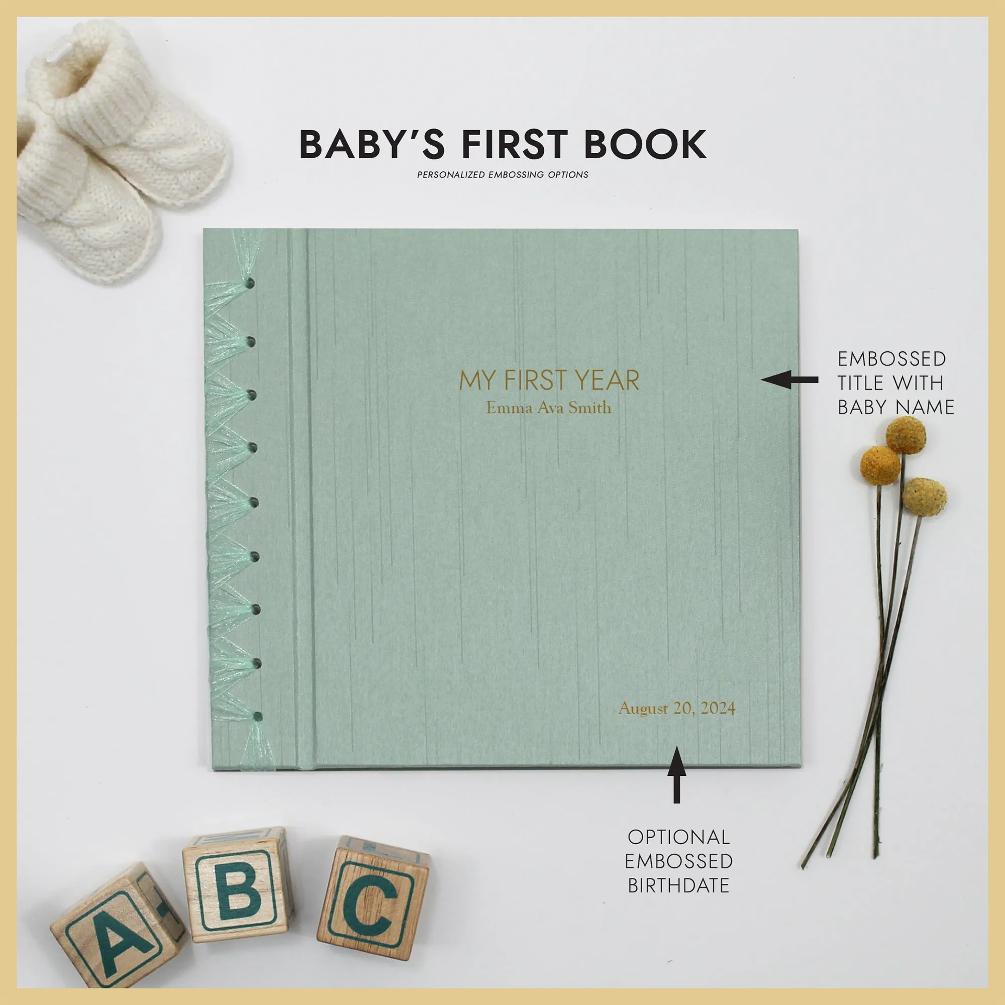 Baby's First Book | Cover: Misty Blue Silk | Available Personalized