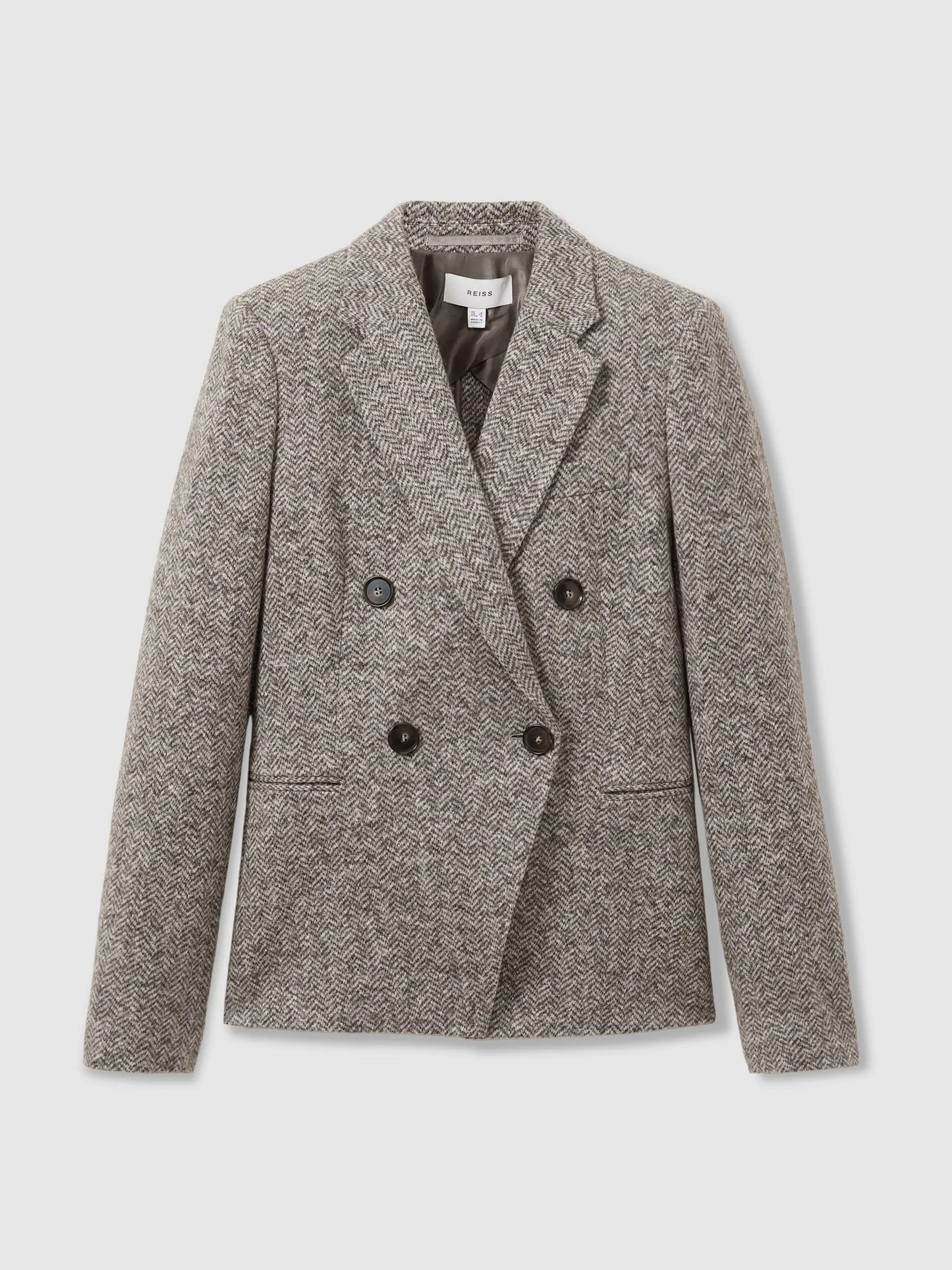 Belle wool and cotton-blend tweed suit jacket in grey