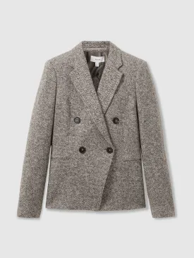 Belle wool and cotton-blend tweed suit jacket in grey