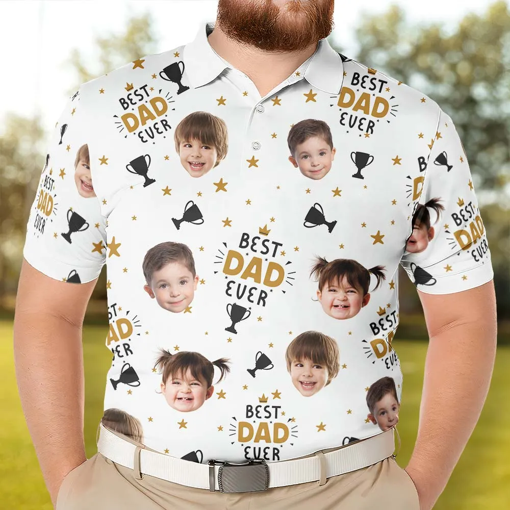 Best Dad Ever - Personalized Photo Polo Shirt