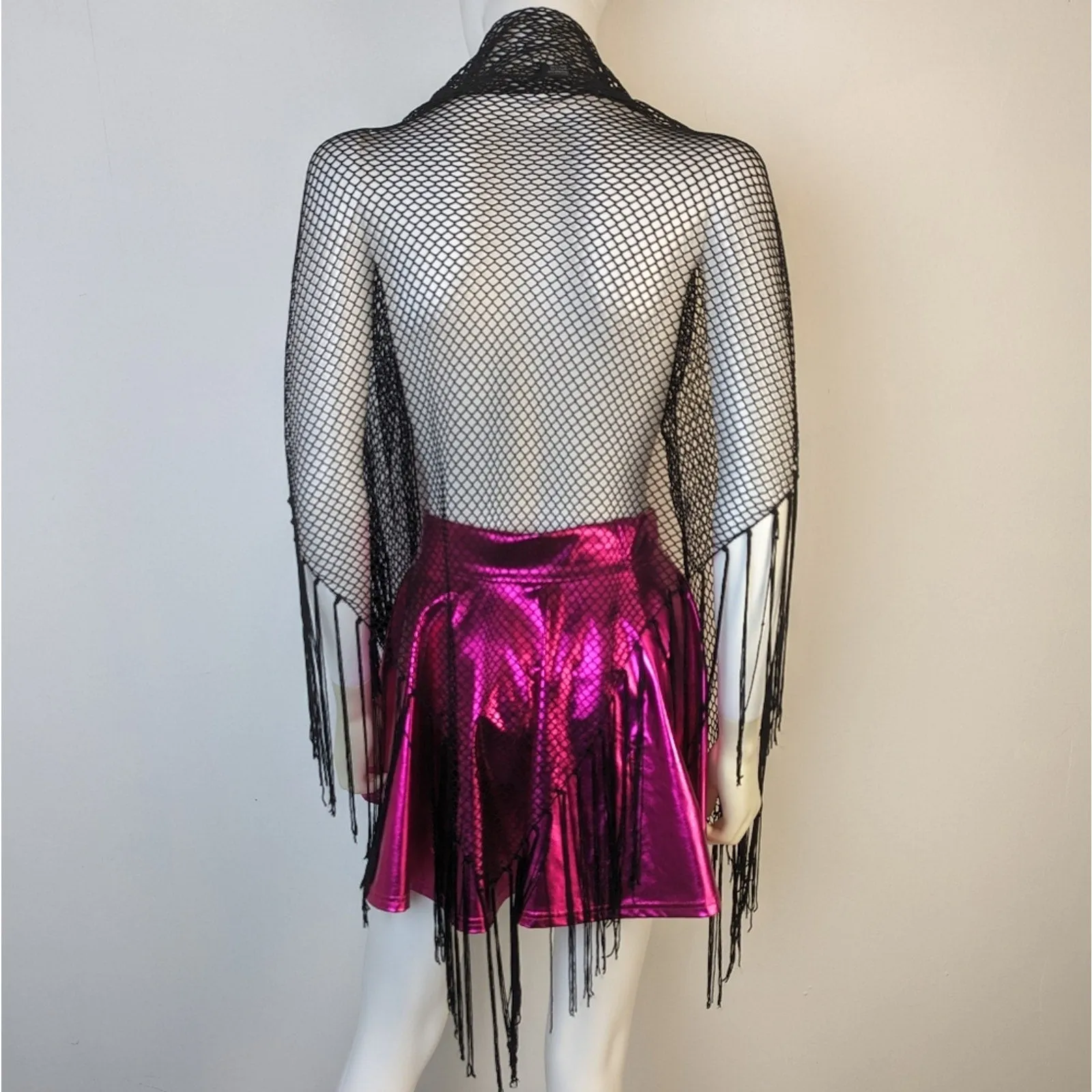 Boho Lace Fringe Mesh Shawl