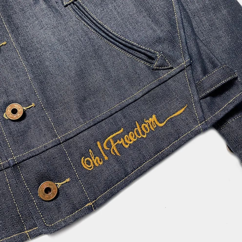 BZEN M.3139 DESPERADO-DESPERADO REGULAR 2 POCKET JACKET CUSTOMIZED EMBROIDERY-12OZ-RAW INDIGO