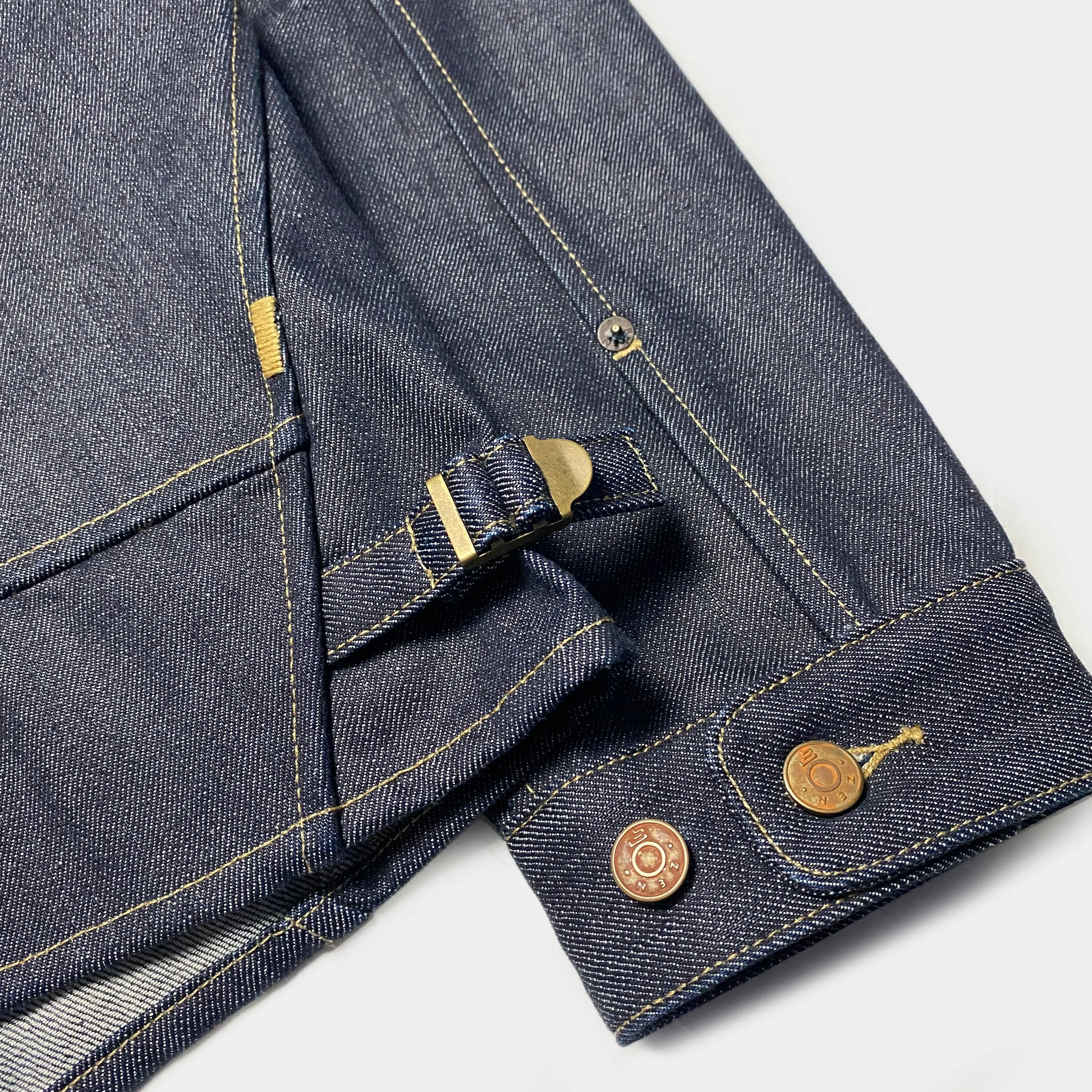 BZEN M.3139 DESPERADO-DESPERADO REGULAR 2 POCKET JACKET CUSTOMIZED EMBROIDERY-12OZ-RAW INDIGO