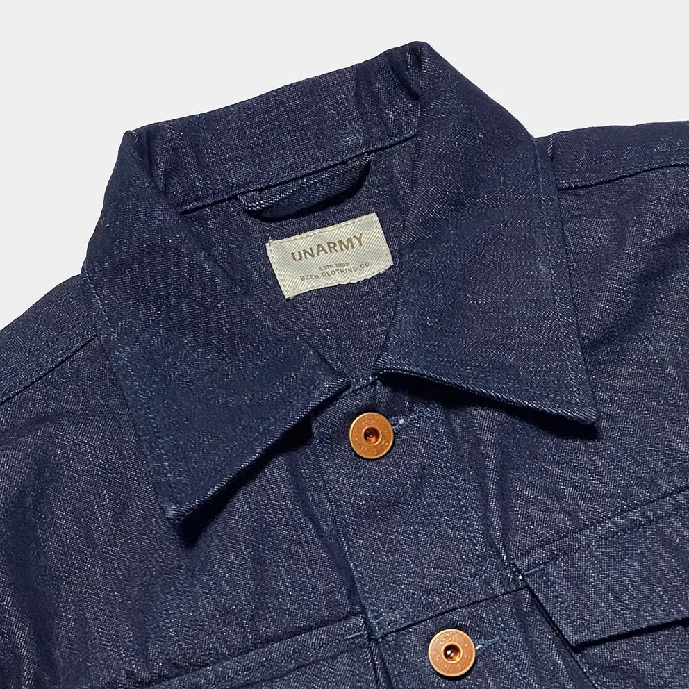 BZEN M.3139RR AERO-D REGULAR FIT MILITARY INSPIRED DENIM JACKET-12OZ-HRH INDIGO