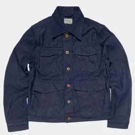 BZEN M.3139RR AERO-D REGULAR FIT MILITARY INSPIRED DENIM JACKET-12OZ-HRH INDIGO
