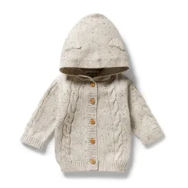 Cookie and Cream Organic Knitted Cable Jacket
