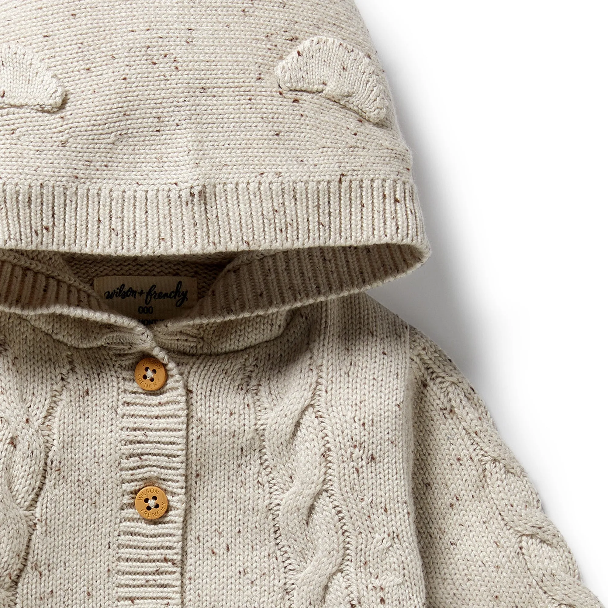 Cookie and Cream Organic Knitted Cable Jacket