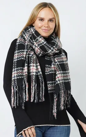 ESC11116 PLAID OBLONG SCARF/SHAWL