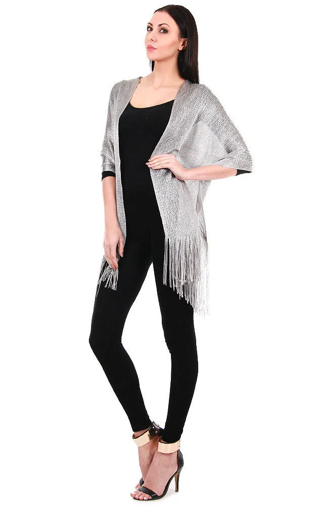 EV147 / 50058 Silver Grey Solid Party Shawl