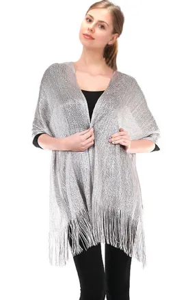 EV147 / 50058 Silver Grey Solid Party Shawl