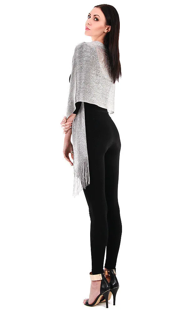 EV147 / 50058 Silver Grey Solid Party Shawl