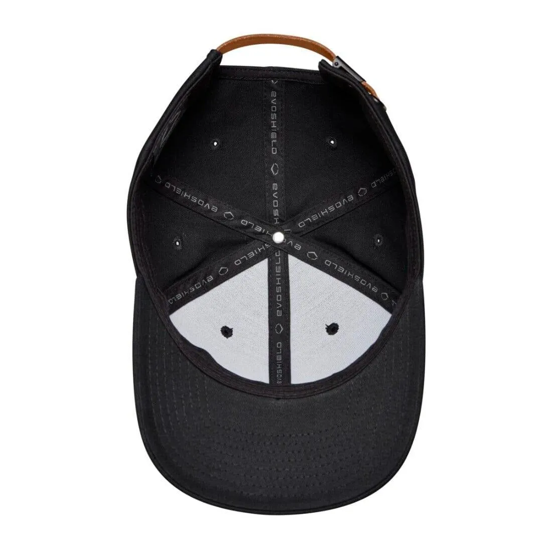 Evoshield Mocha Leather Patch Loopback Black Hat