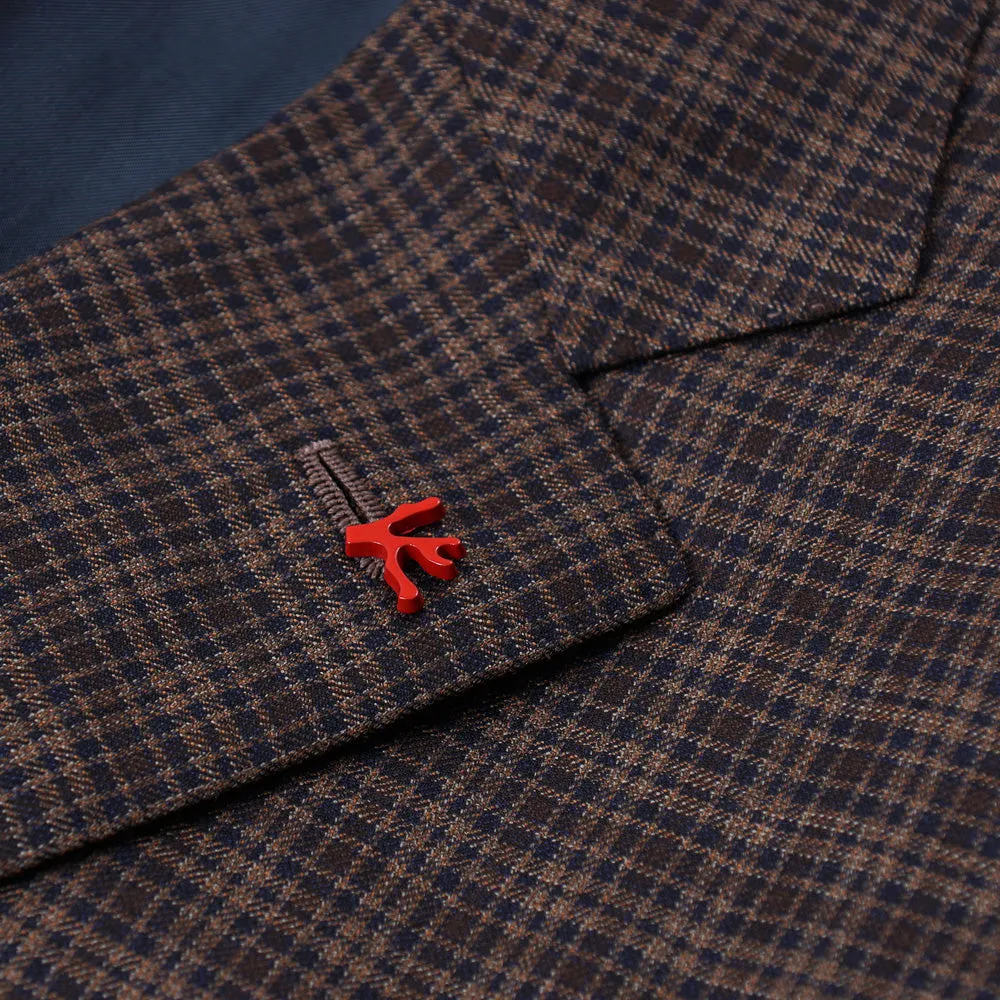 Isaia Layered Check Super 140s Wool Suit