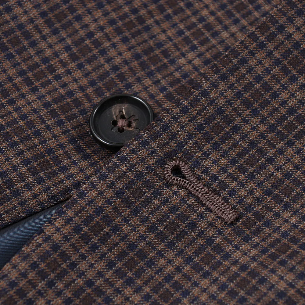 Isaia Layered Check Super 140s Wool Suit