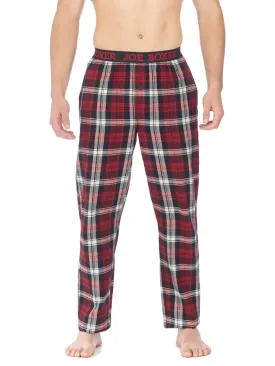 Joe Boxer Mens Red/Navy Flannel Logo Elastic Pant