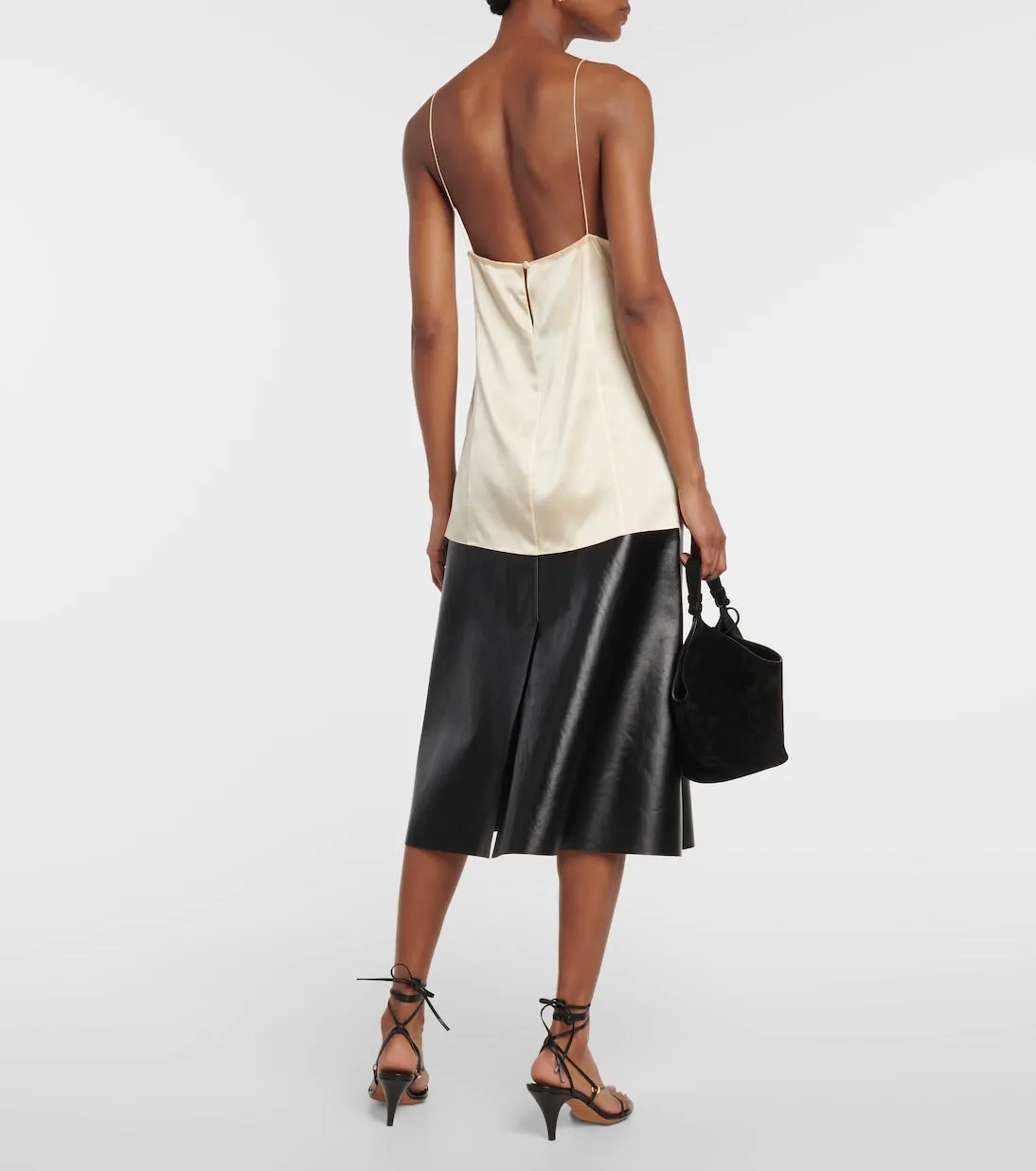 Khaite silk camisole, beige