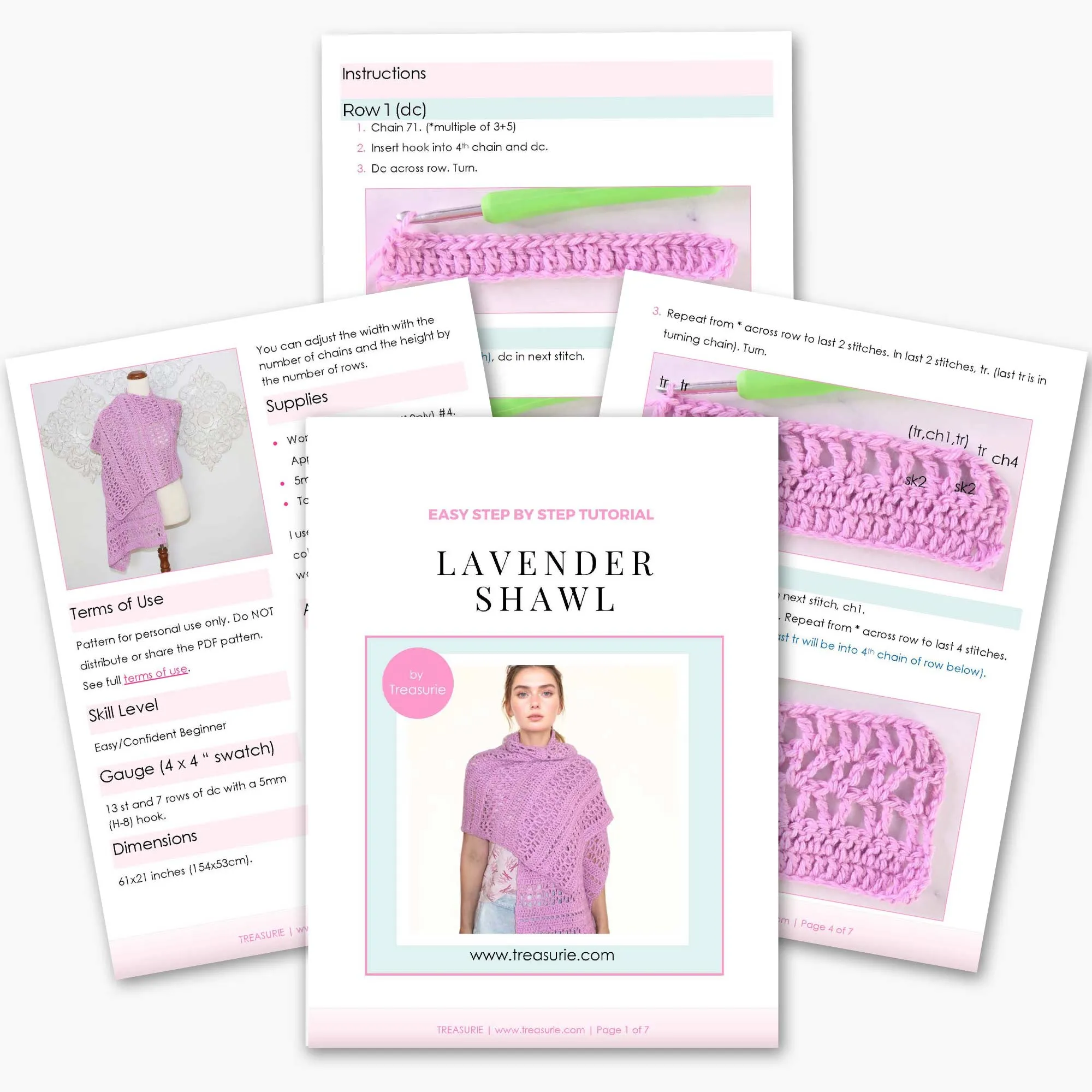 Lavender Shawl Crochet Pattern