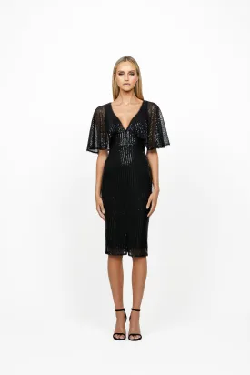 Maci Cape Sleeve Sequin Midi