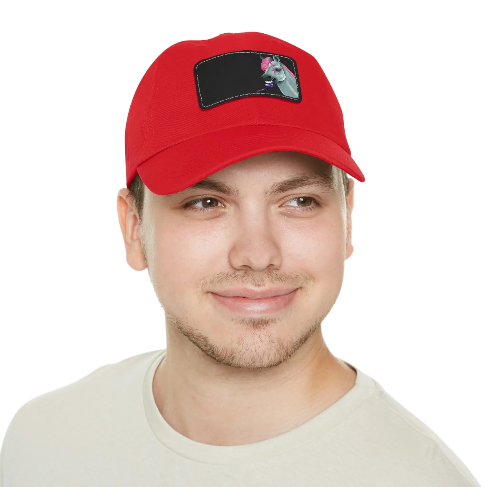 Make-up Horse POD Dad Hat with Leather Patch (Rectangle)