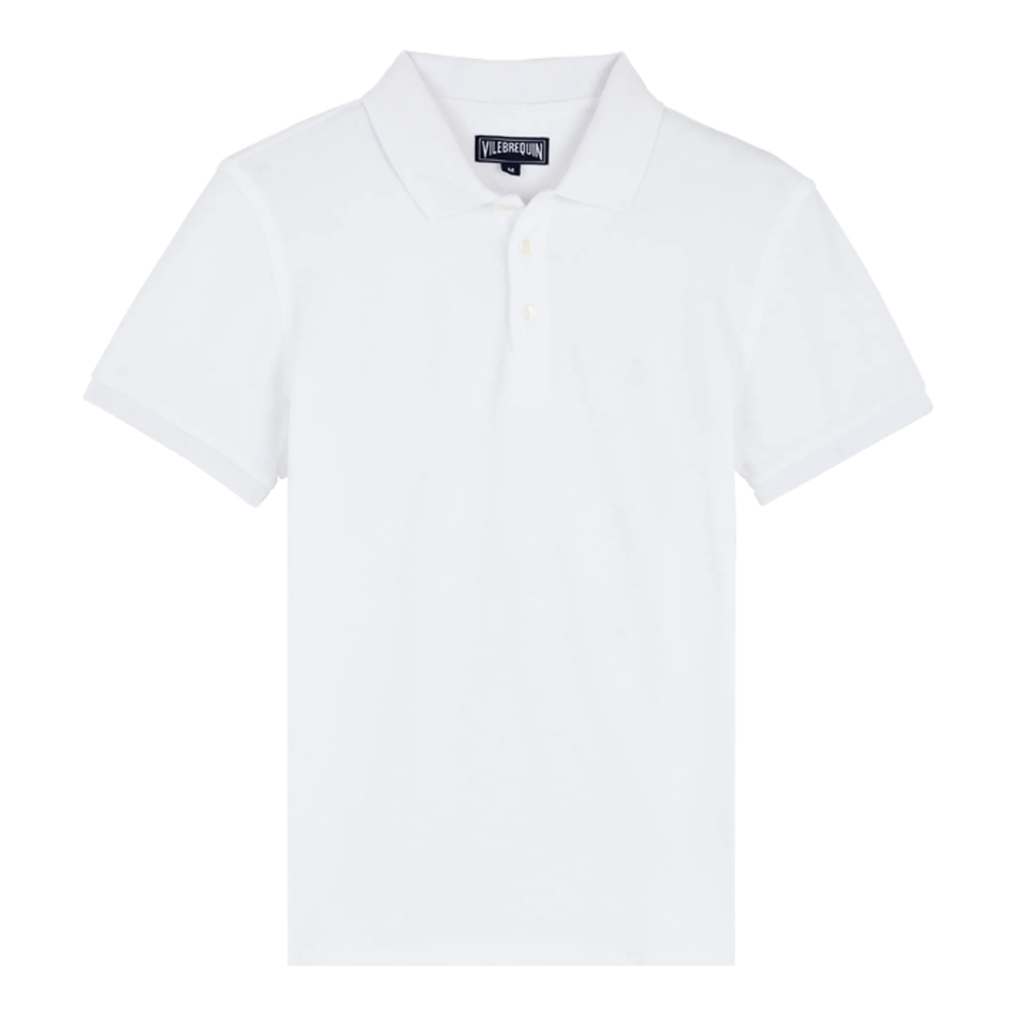 MEN TERRY CLOTH POLO SHIRT SOLID WHITE