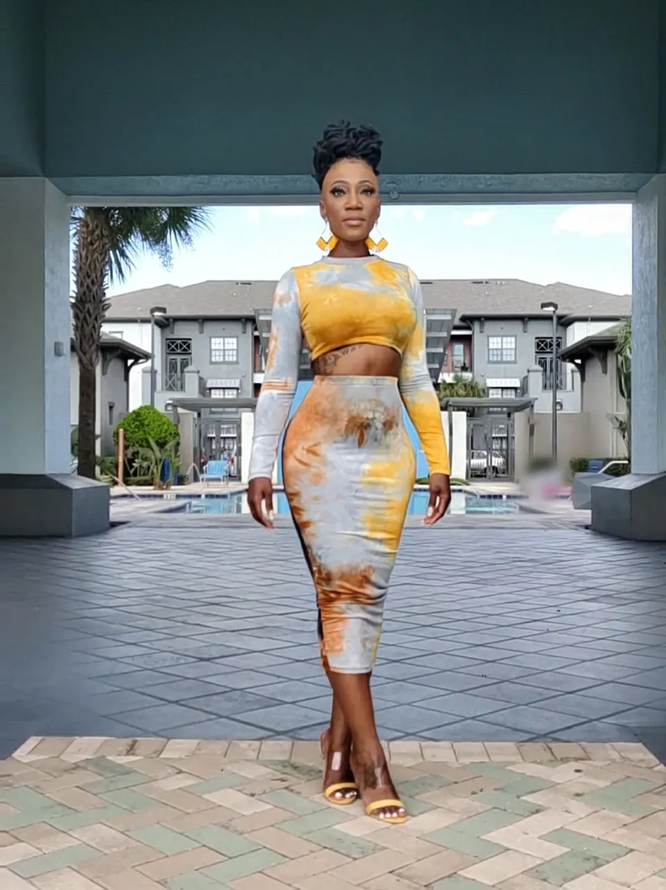 Nothing But Sexy 2pc Skirt Set - Mustard