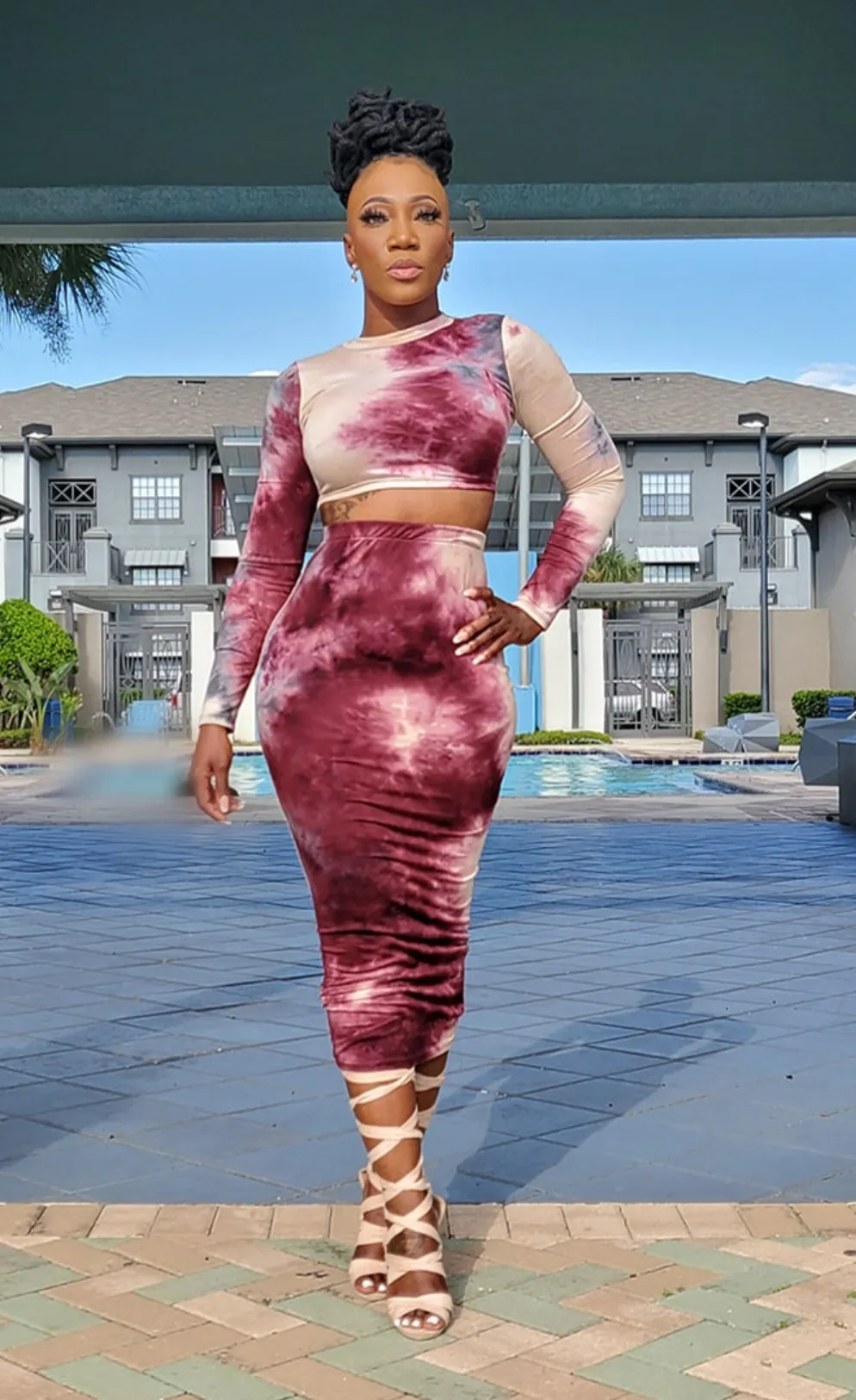 Nothing But Sexy 2pc Skirt Set - Wine