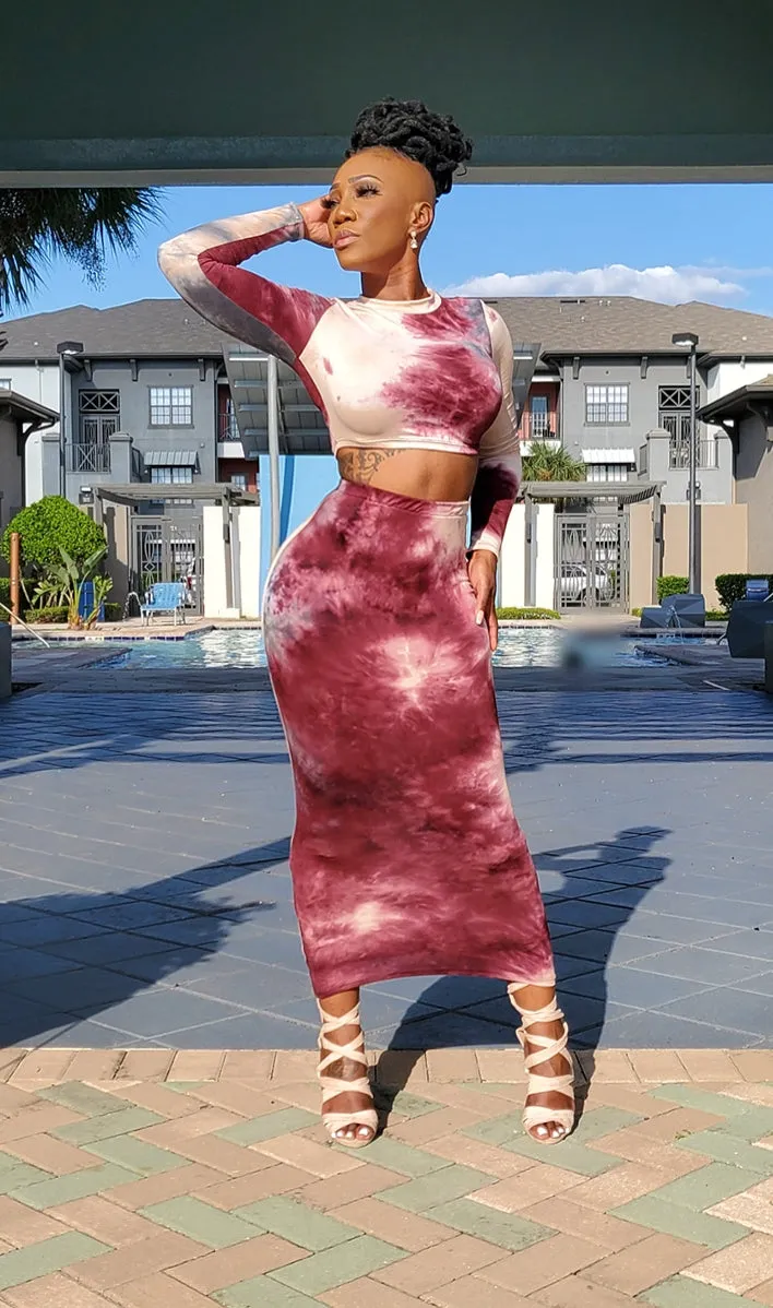 Nothing But Sexy 2pc Skirt Set - Wine