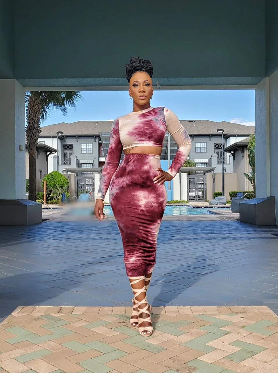 Nothing But Sexy 2pc Skirt Set - Wine