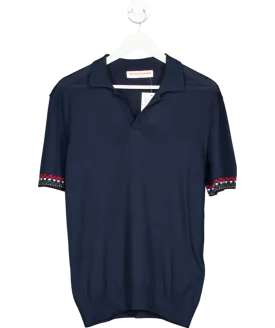 Orlebar Brown Blue Horton Polo Shirt 100% Cotton UK M