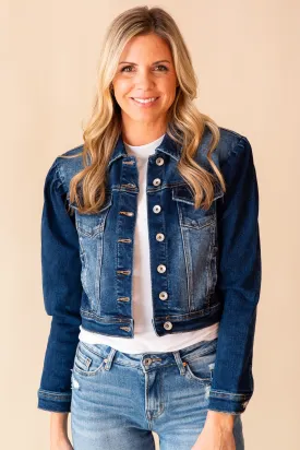 Puffy Sleeve Denim Jacket