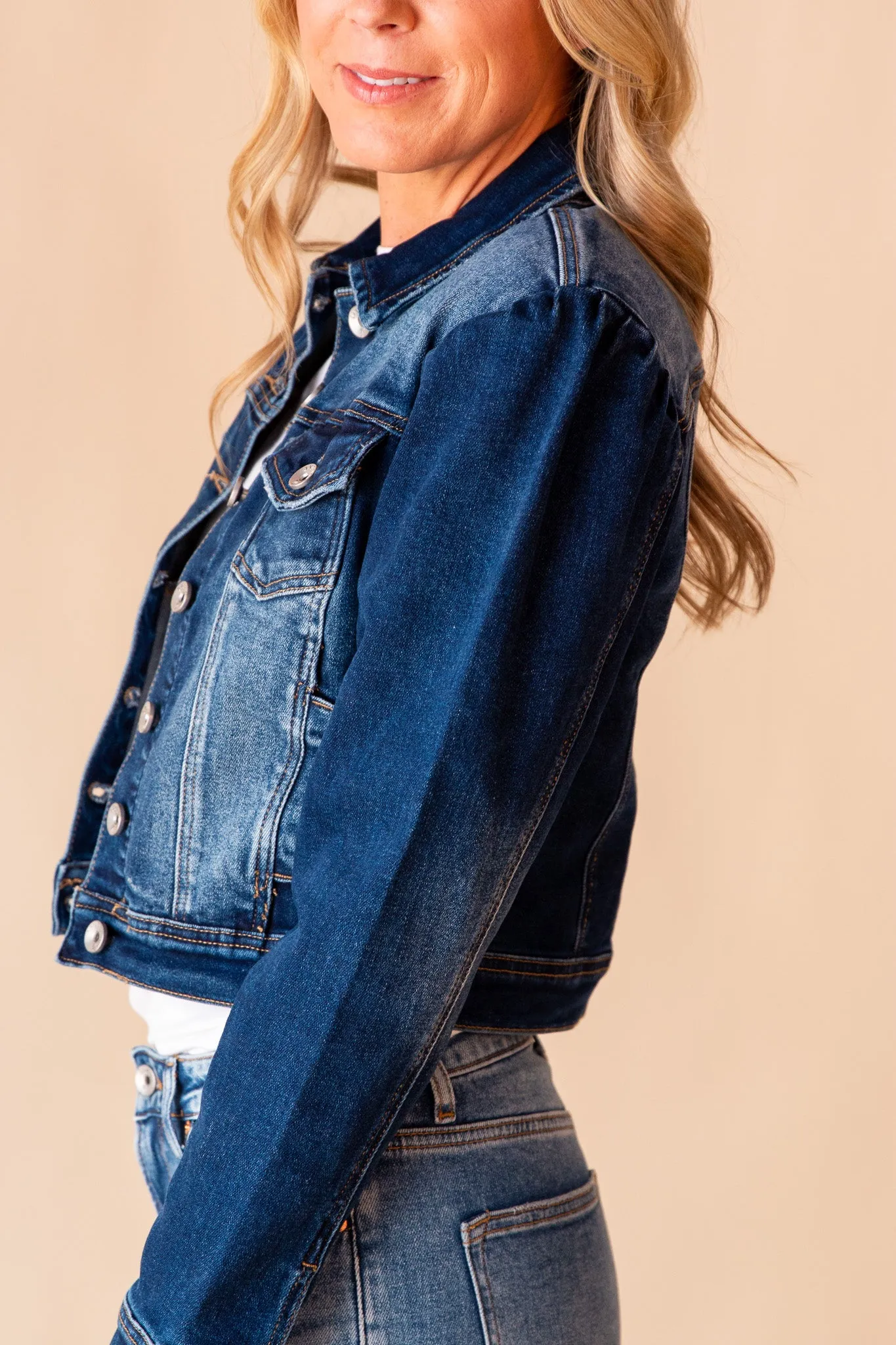 Puffy Sleeve Denim Jacket