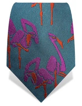 Turquoise & Pink Flamingo Tie