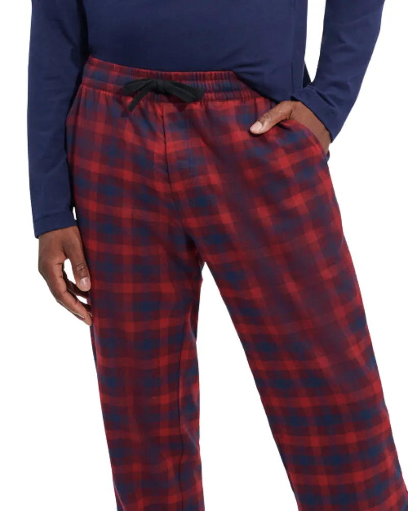 UGG Men's Steiner Pajamas Set in Gift Box Navy/Dark Cherry Check