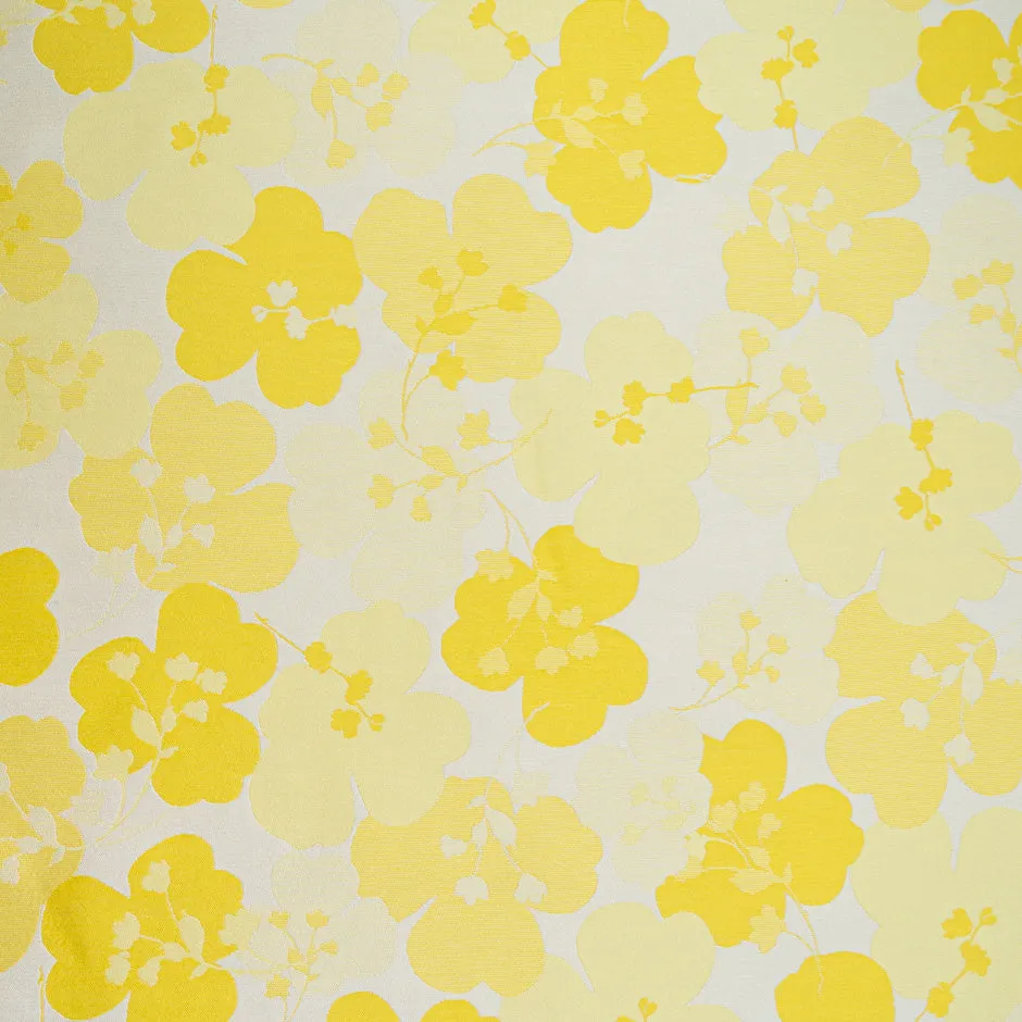 Yellow Floral Jacquard Silk Blend Brocade